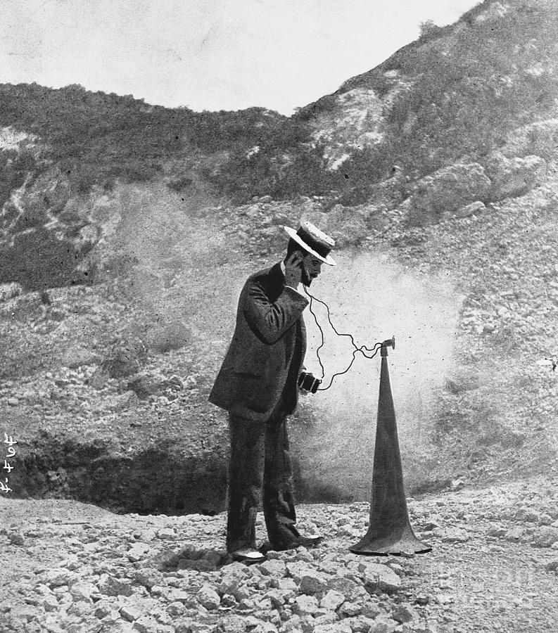 Early Seismologist Listening To Volcano Photograph by Bettmann