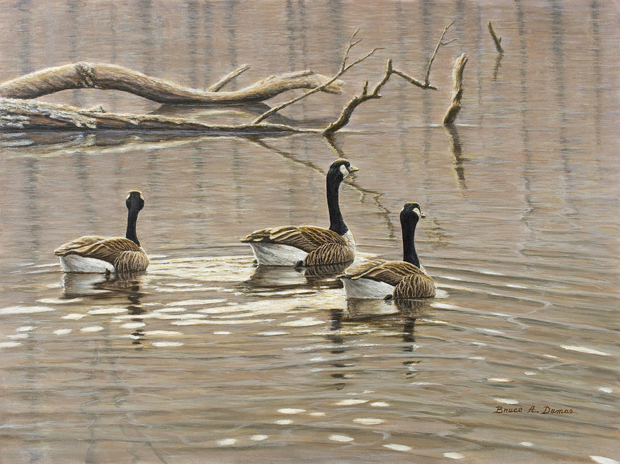 Early Spring Geese Painting by Bruce Dumas