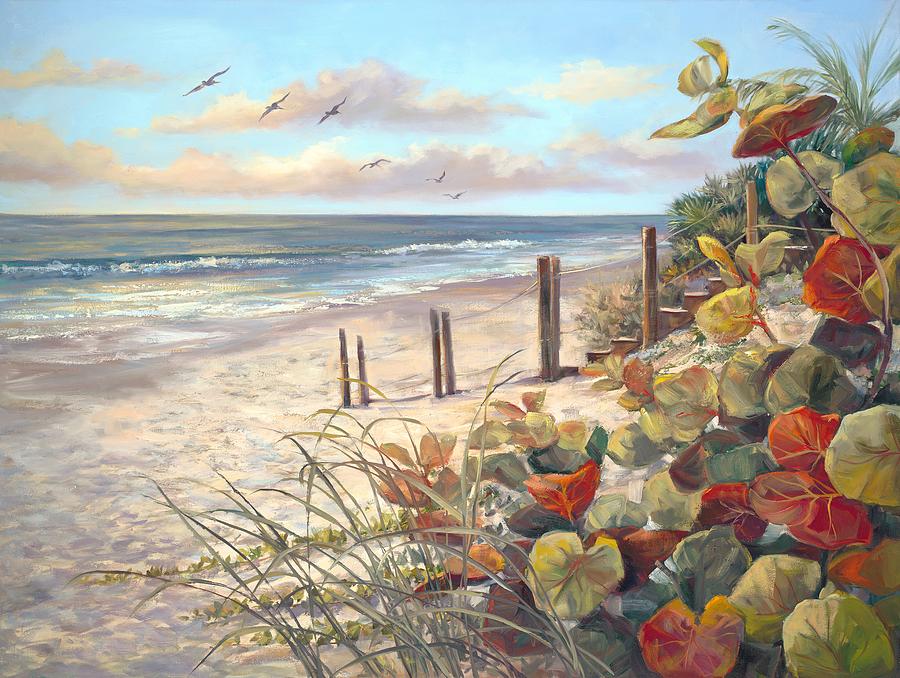 Beach Landscapes Painting - Early Tag Alone by Laurie Snow Hein
