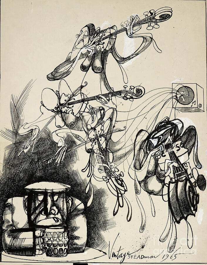 Beer Drawing - Early Works - Large General 2, 1963 (ink On Paper) by Ralph Steadman