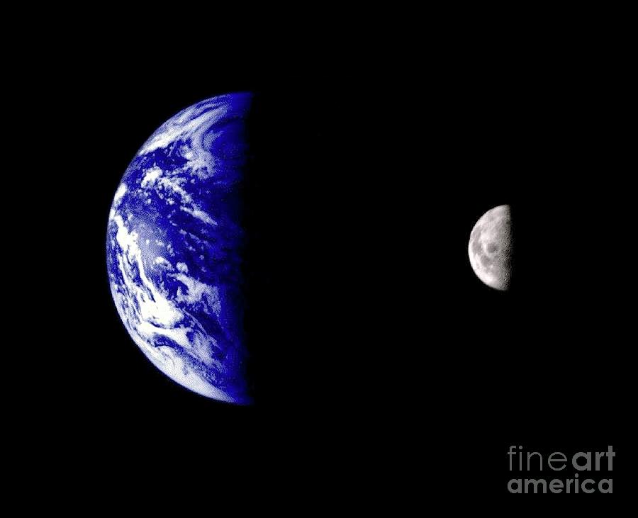 Earth And Moon Photograph by Nasa/science Photo Library