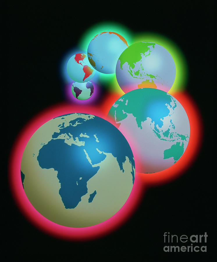 Earth Globes Photograph by John Wells/science Photo Library