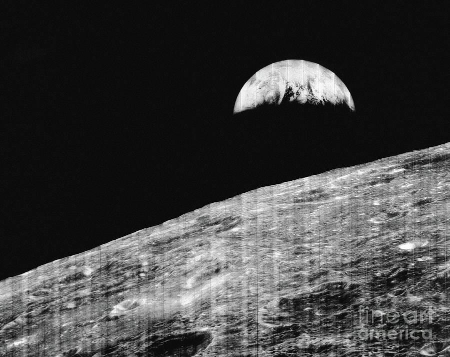 Earthrise From Lunar Orbiter 1 Photograph by Nasa/vrs/science Photo Library