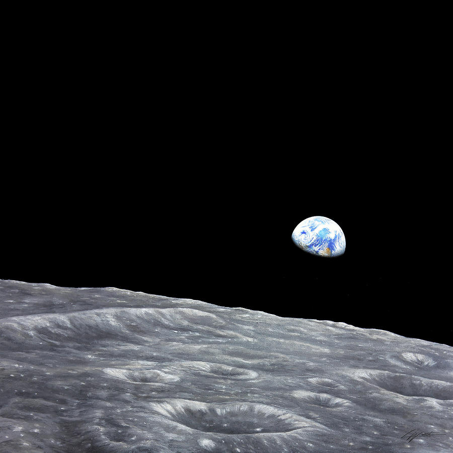 Earthrise Painting by Lucy West