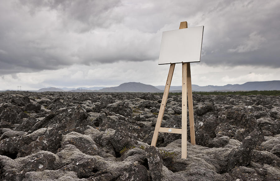 Easel With Blank Canvas In Landscape Photograph by Arctic-images