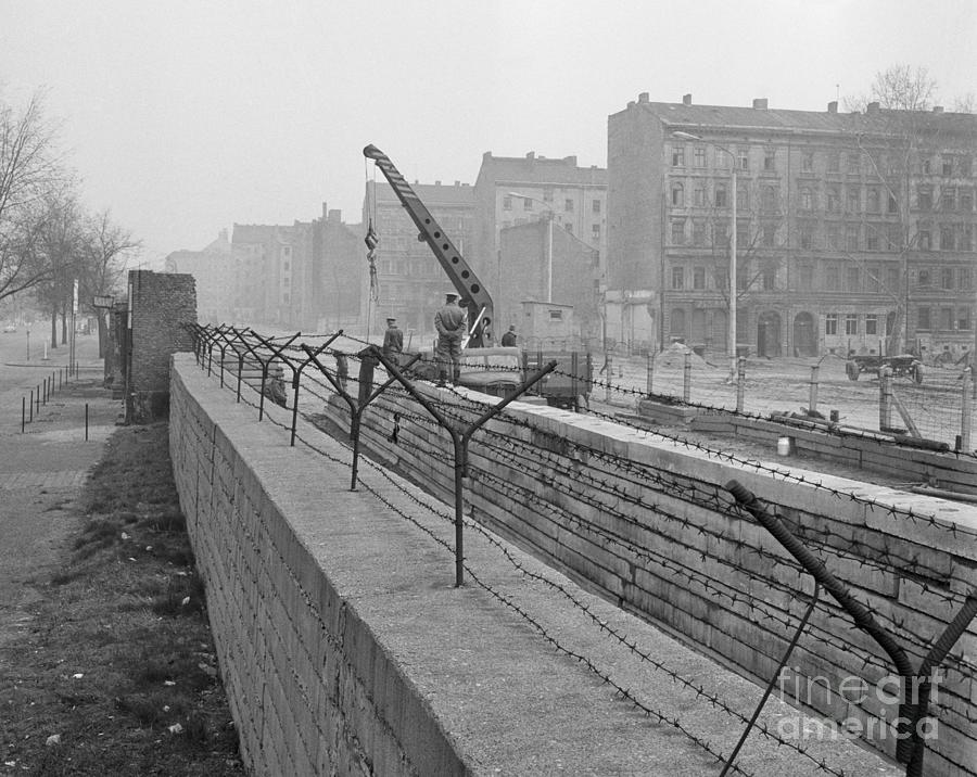 East Berlin Barrier Wall Being Erected Photograph by Bettmann