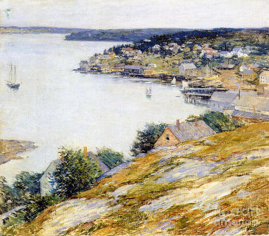 Landscape Painting - East Boothbay Harbor, 1904 by Willard Leroy Metcalf