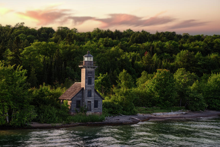 East Channel Lighthouse #1 - Grand Island MI Photograph by Peter Herman