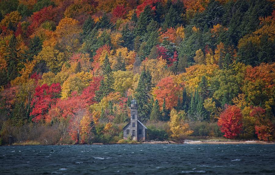 East Channel Lighthouse in October Photograph by Kathryn Lund Johnson