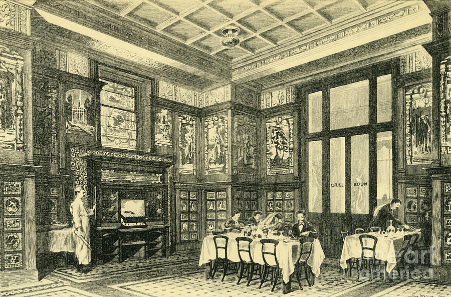 East Dining Or Grill Room Drawing by Print Collector