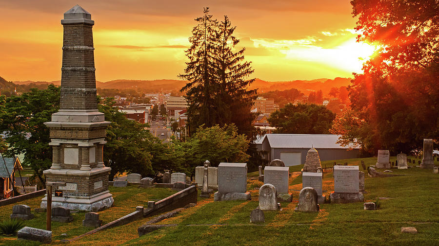 East Hill Cemetary At Sunset Photograph