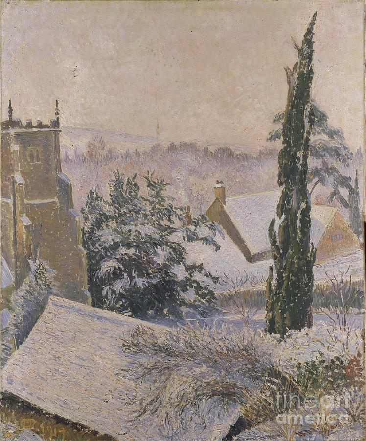 East Knoyle Church Snow Drawing by Heritage Images