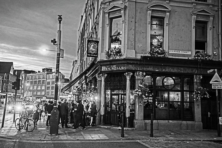 East London Nightlife Ten Bells Fournier Street London UK United Kingdom Black and White Photograph by Toby McGuire