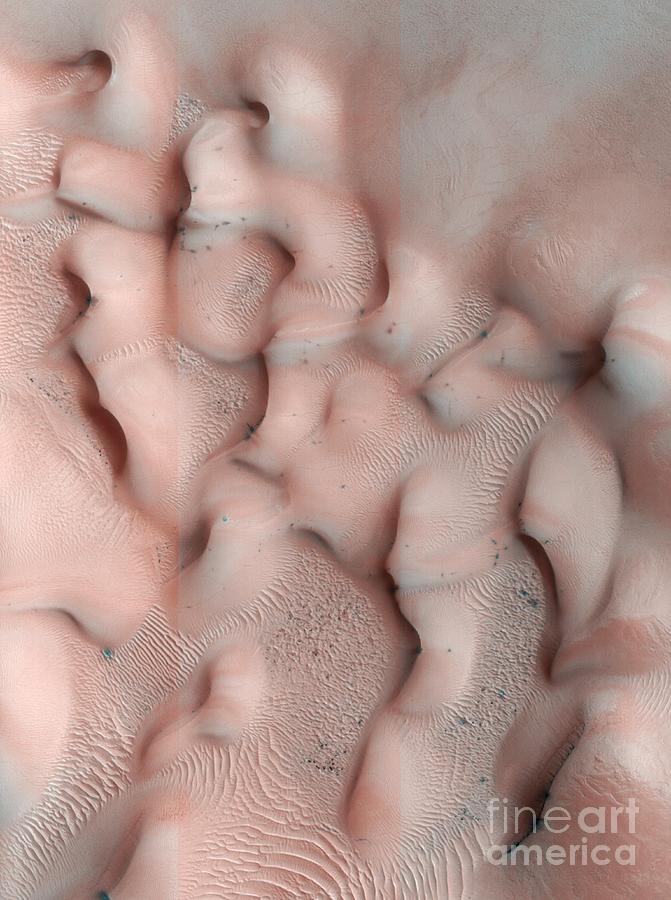 East Louth Crater Ice On Mars Photograph by Nasa/jpl/uarizona/science Photo Library