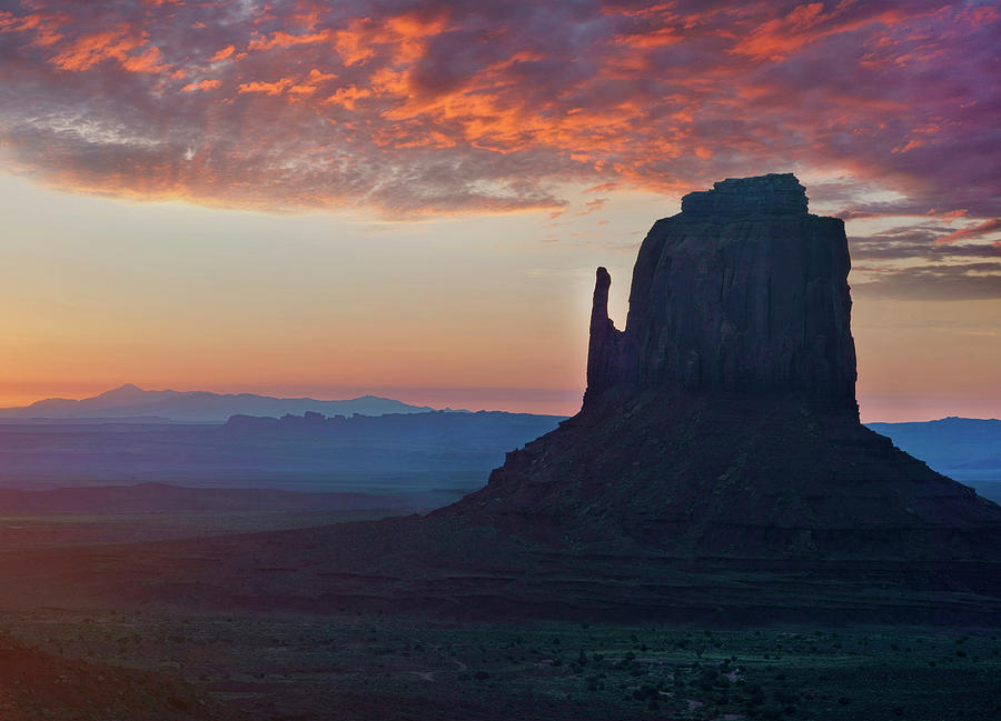 East Mitten Butte At Sunrise, Monument Valley, Arizona Photograph by Tim Fitzharris