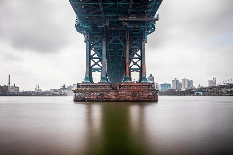 East River & Manhattan Bridge, Nyc Digital Art by Olimpio Fantuz