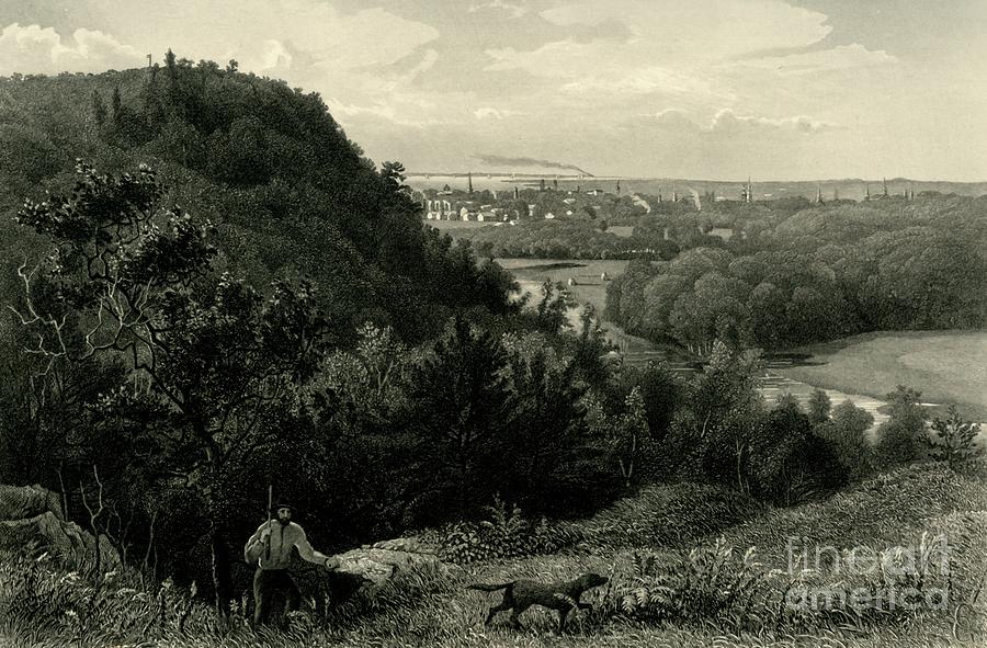 East Rock Drawing by Print Collector