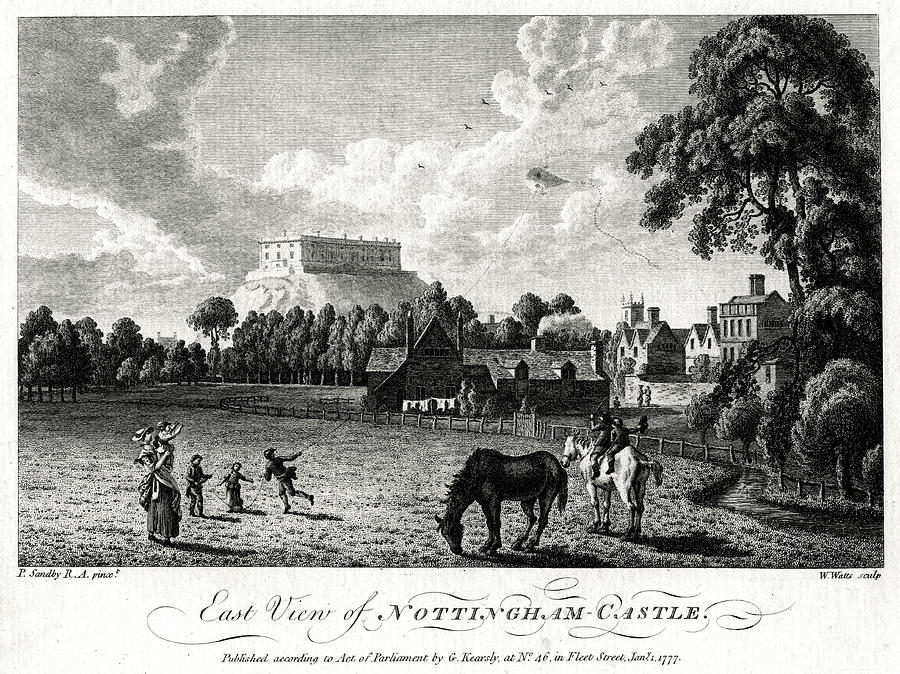 East View Of Nottingham Castle Drawing by Print Collector