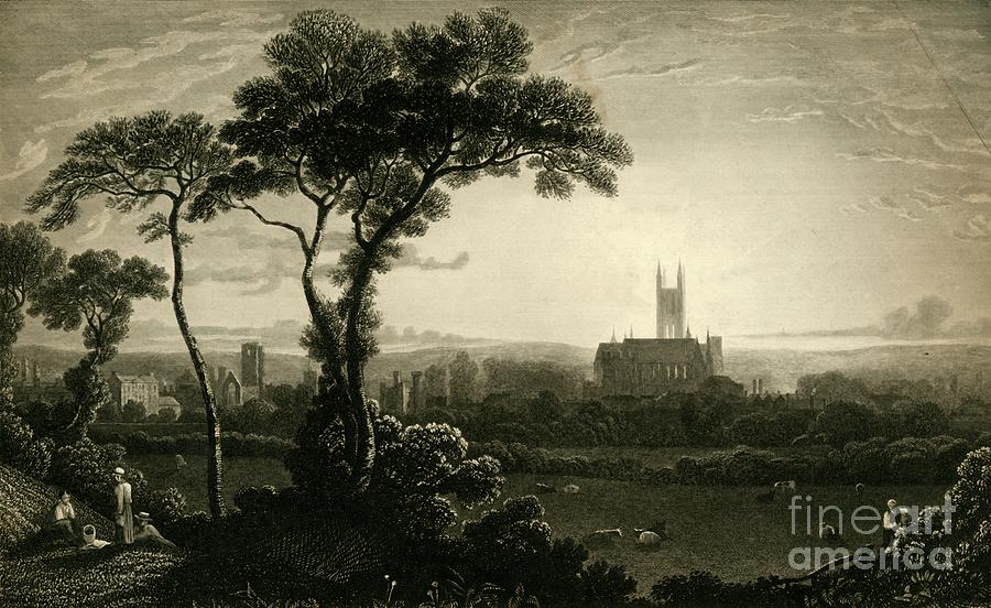 East View Of The City Of Canterbury Drawing by Print Collector