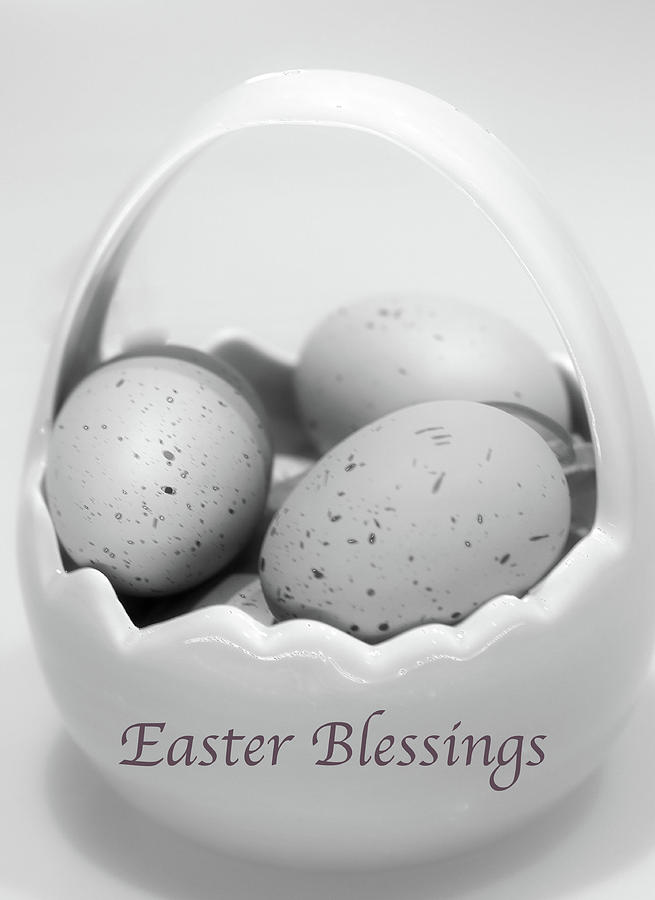 Easter Photograph - Easter Blessings in B and W by Sherry Hallemeier