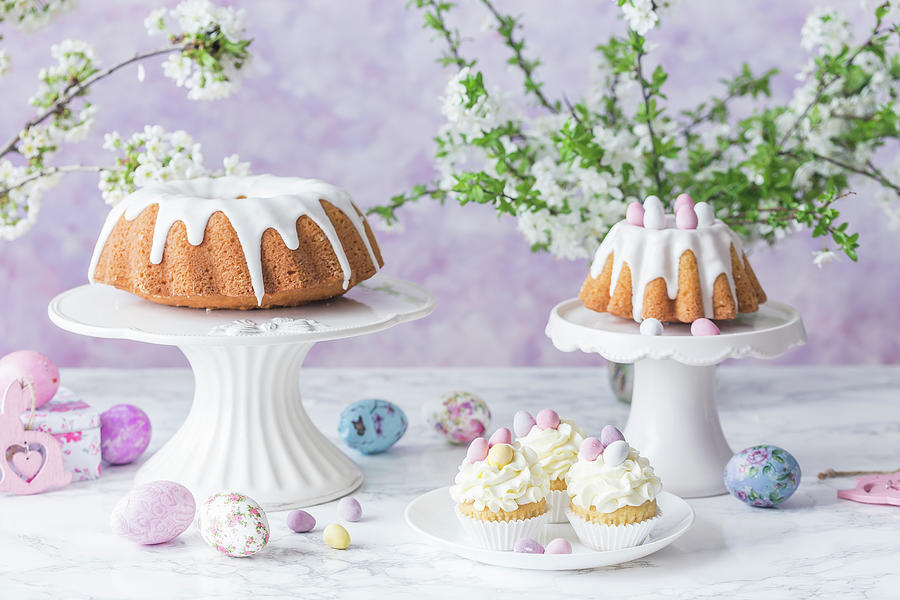 Easter Bundt Cakes And Cupcakes Photograph by Malgorzata Laniak