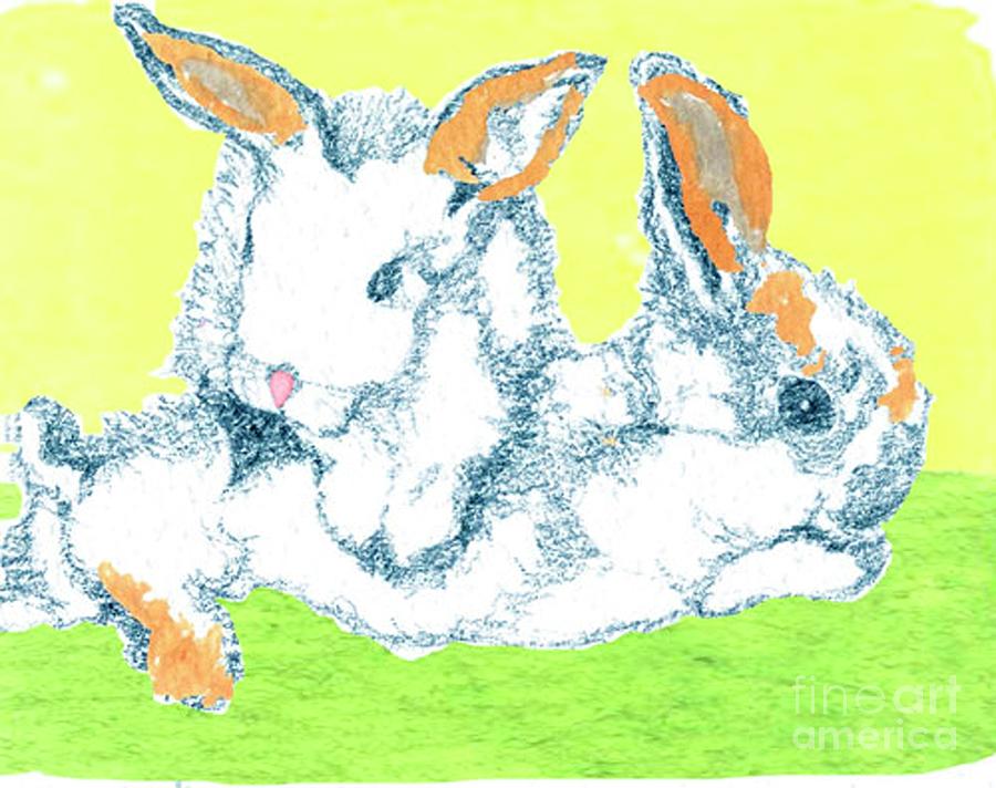 Easter Bunnies Mixed Media by Anna Platts