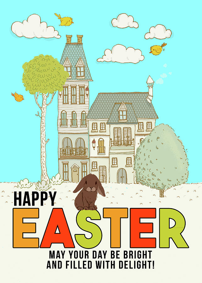 Easter Bunny Neighborhood Digital Art by Doreen Erhardt