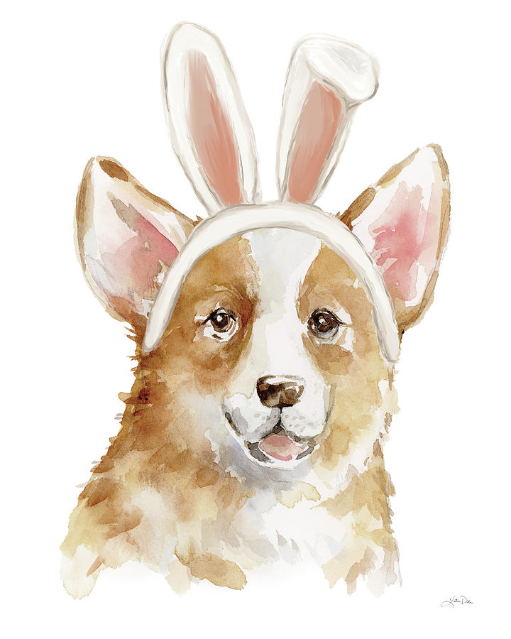 Animal Painting - Easter Corgi by Katrina Pete