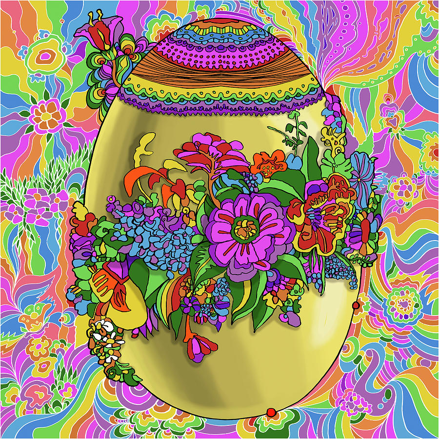 Easter Digital Art - Easter Egg Flowers by Howie Green