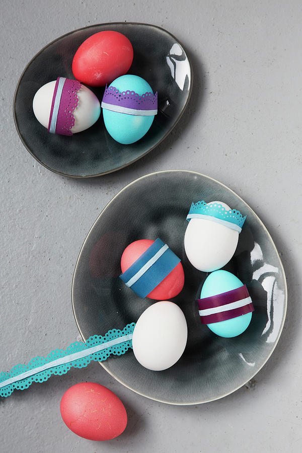 Easter Eggs Decorated With Paper Trims Photograph by Heidi Frhlich