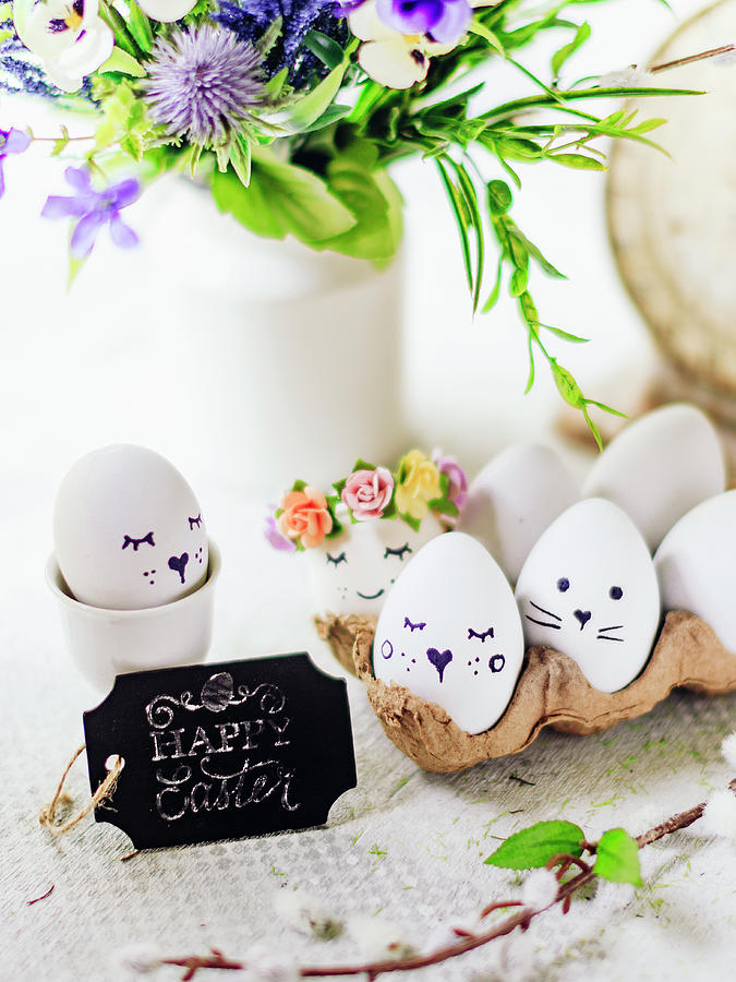 Easter Eggs In Egg Box Photograph by Maria Squires