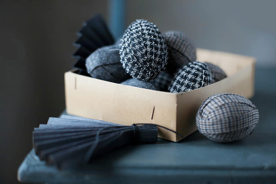 Easter Eggs Wrapped In Fabric In Box Photograph by Alicja Koll