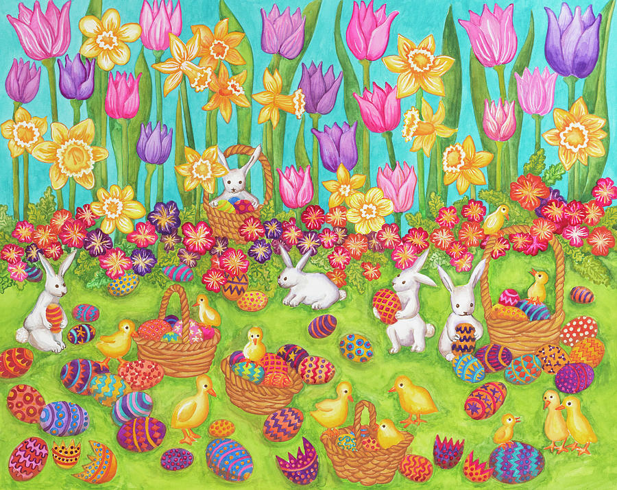 Easter Painting - Easter Garden by Andrea Strongwater