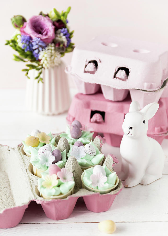 Easter Nest Cupcakes Photograph by Emma Friedrichs