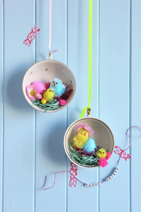 Easter Nests In Cups Photograph by Thordis Rggeberg