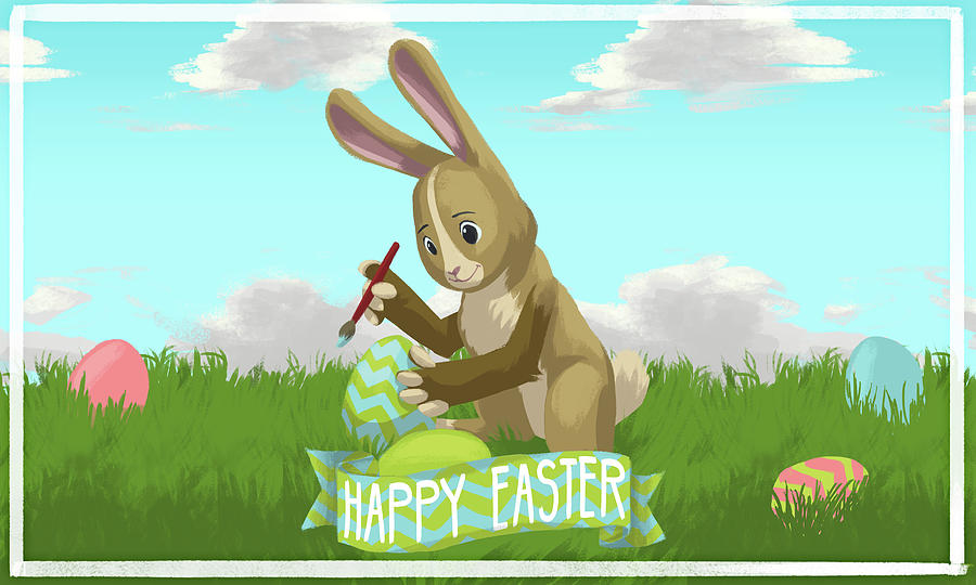 Easter Digital Art - Easter Painting (rectangle) by Sd Graphics Studio