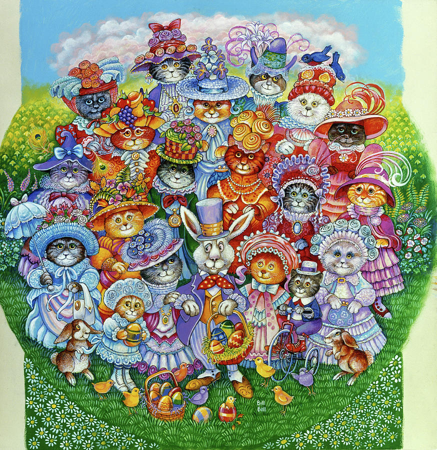 Easter Painting - Easter Parade (pc) by Bill Bell