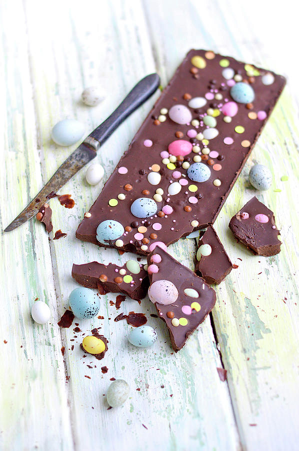 Easter Sugar Egg And Chocolate Bar Photograph by Keroudan