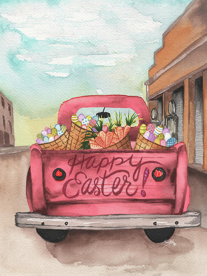 Easter Mixed Media - Easter Truck I by Elizabeth Medley