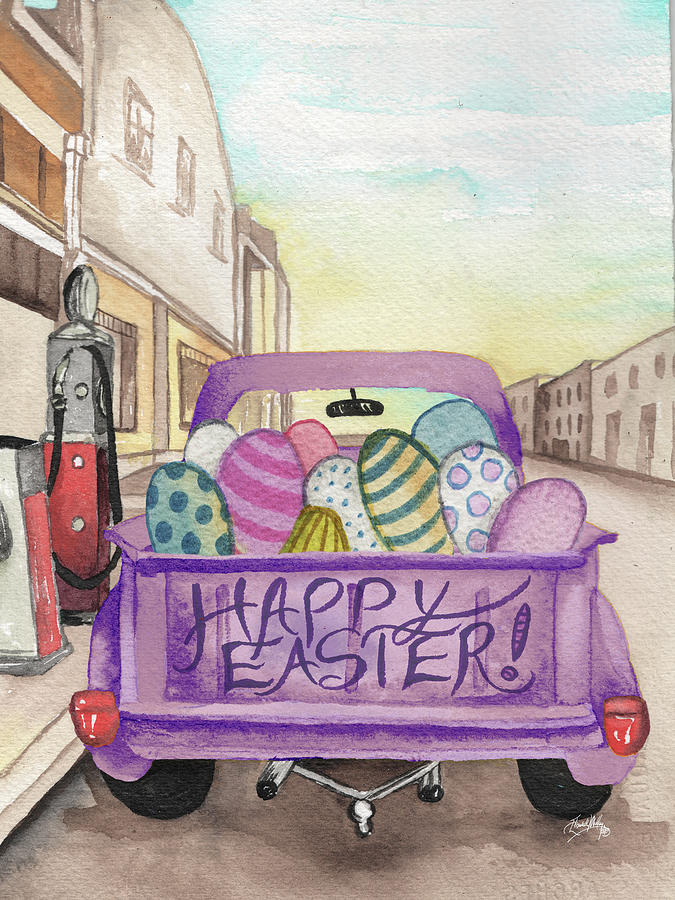 Easter Mixed Media - Easter Truck II by Elizabeth Medley