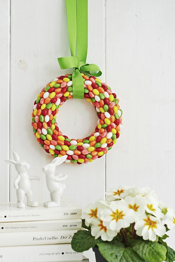 Easter Wreath Of Sugar Egs Photograph by Patsy&christian