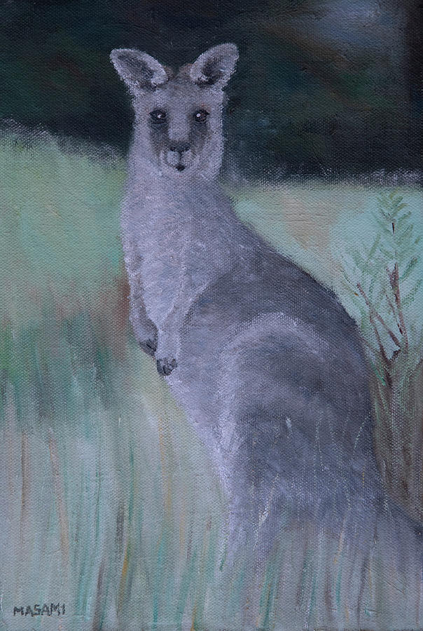Eastern grey kangaroo Painting by Masami IIDA