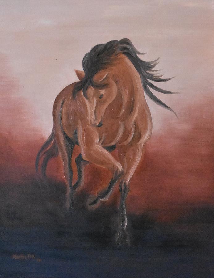 Dancing Horse Painting by Marta Pawlowski