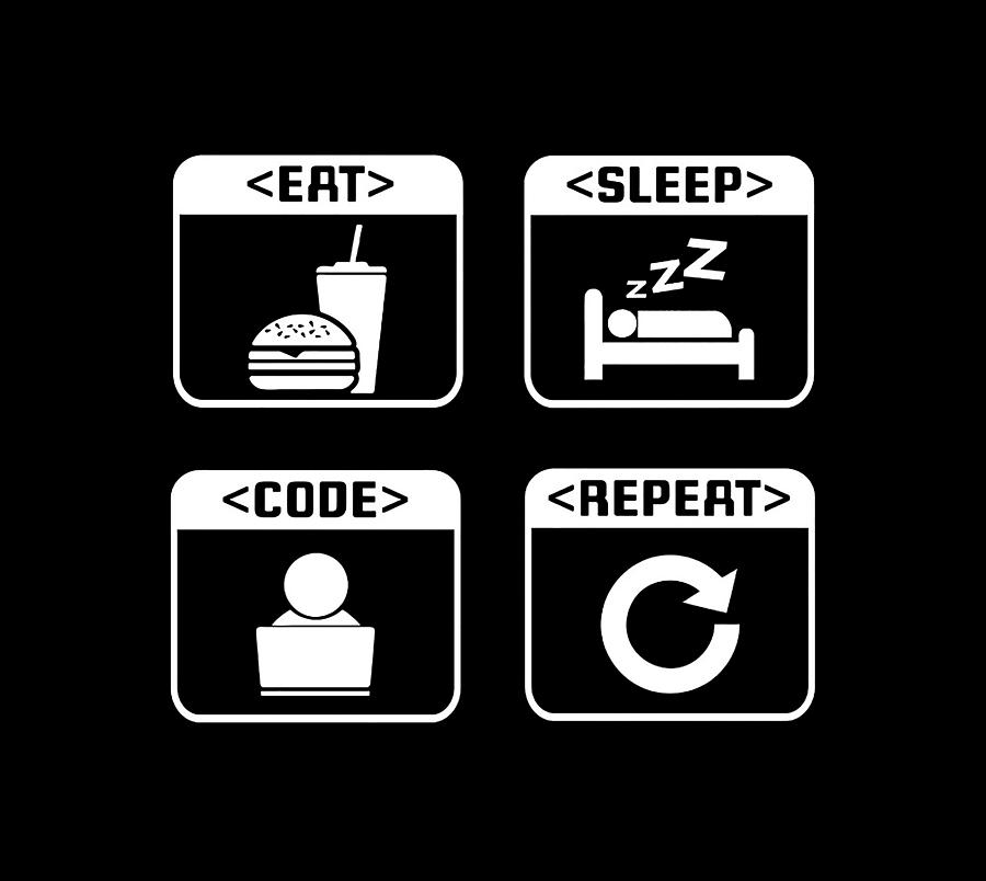 Eat Sleep Code Repeat Digital Art By Anna Sue