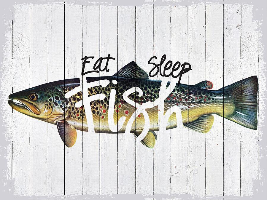 Eat Sleep Fish Drawing by Unknown
