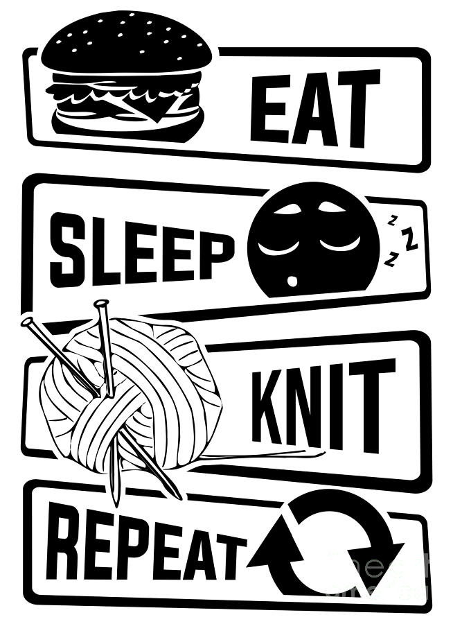 Knitting Accessories Eat Sleep Knit Repeat Funny Knitting Plaque/Home Sign 409 