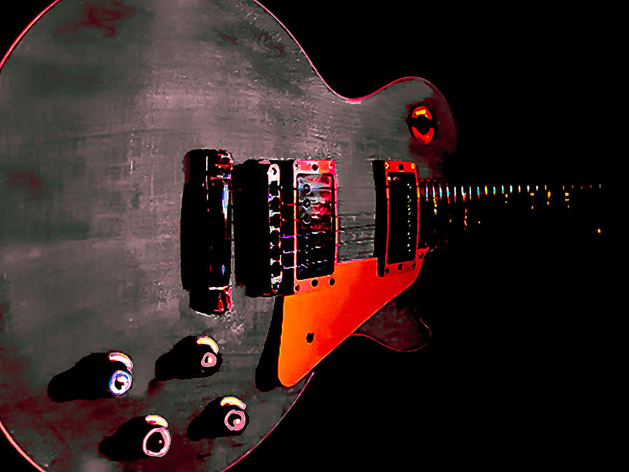 Ebony Relic Guitar Hover Series Digital Art by Guitarwacky Fine Art
