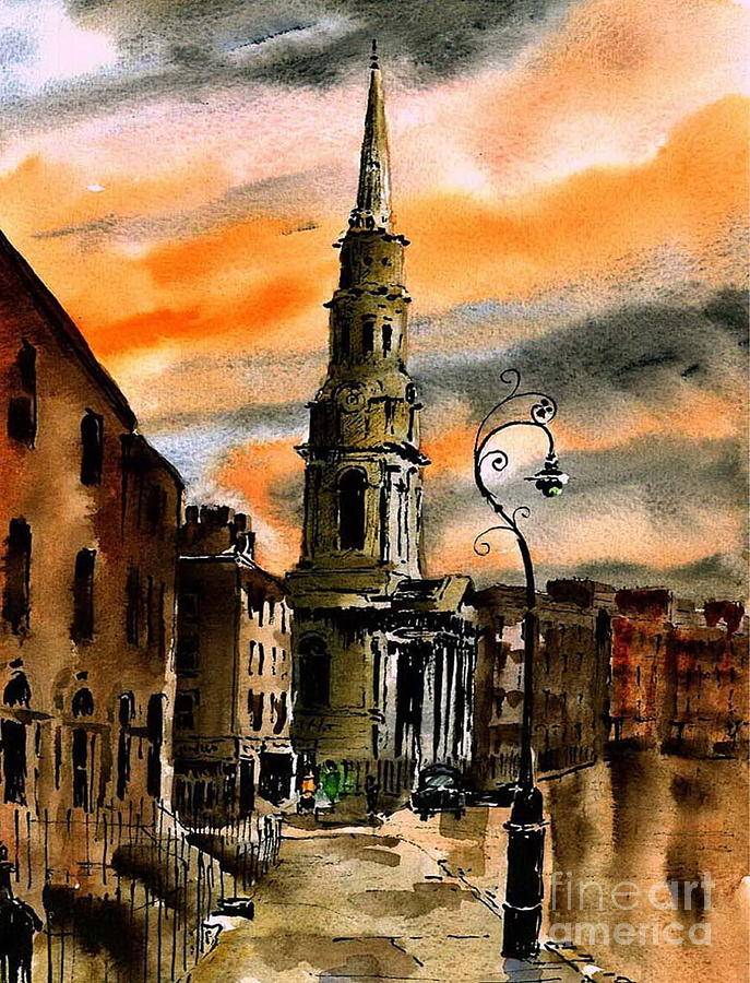 Eccles St., Dublin  Painting by Val Byrne