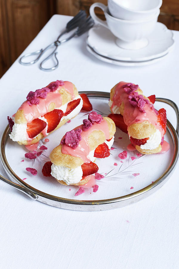 Eclairs With Strawberries And Cream Photograph by The Stepford Husband ...