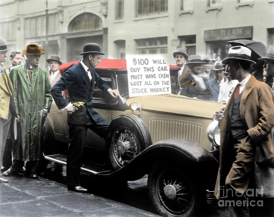 Economic Crisis In The United States, Cars Sold For Cash In December 1929 Photograph by American School